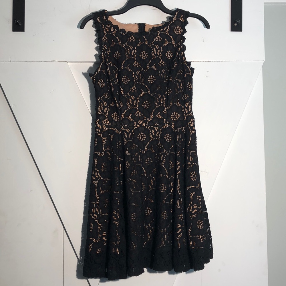 City Studio Nude and Black Lace Dress